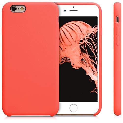 kwmobile Funda Compatible con Apple iPhone 6 / 6S - Carcasa de TPU para móvil - Cover Trasero en Coral Vivo