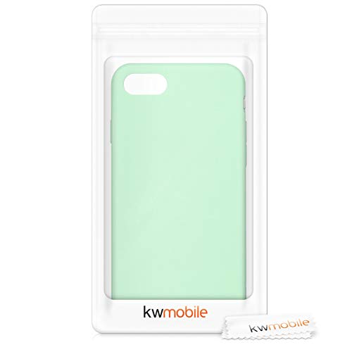 kwmobile Funda Compatible con Apple iPhone 7/8 / SE (2020) - Carcasa de TPU Silicona - Protector Trasero en Menta Mate