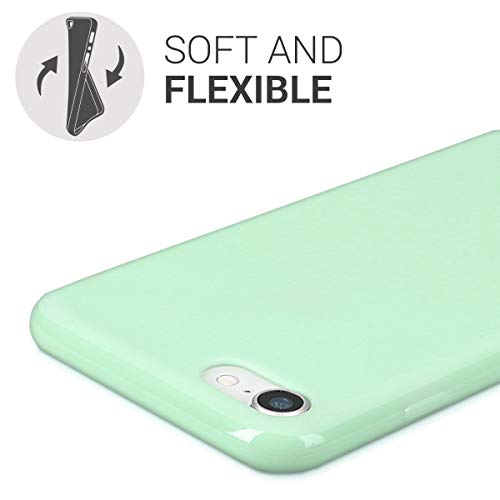 kwmobile Funda Compatible con Apple iPhone 7/8 / SE (2020) - Carcasa de TPU Silicona - Protector Trasero en Menta Mate