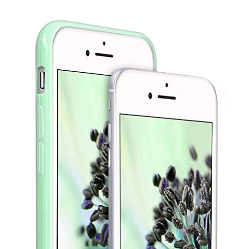 kwmobile Funda Compatible con Apple iPhone 7/8 / SE (2020) - Carcasa de TPU Silicona - Protector Trasero en Menta Mate