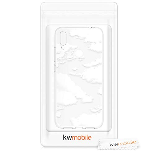 kwmobile Funda Compatible con Xiaomi Redmi Note 7 / Note 7 Pro - Carcasa de TPU y Nubes celestes en Blanco/Transparente