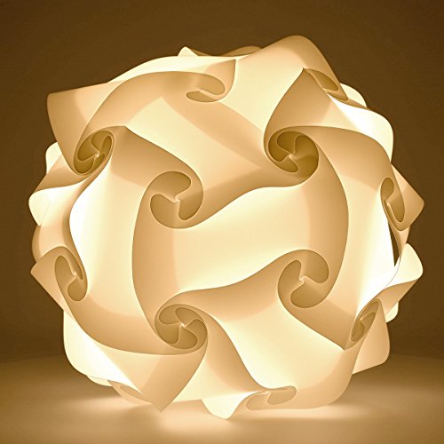 kwmobile Lámpara puzzle DIY 30 piezas - Lámpara de techo blanca con 15 diseños diferentes - Iluminación y decoración - Diámetro 20 CM tamaño S