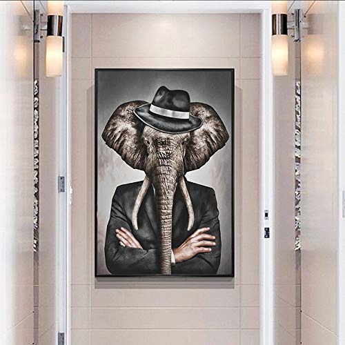 KWzEQ Imprimir en Lienzo Elefante para decoración del hogar Fotos póster de Arte de pared60x90cmPintura sin Marco