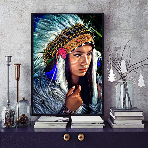 KWzEQ Imprimir en Lienzo Imagen de Arte de Pared de Belleza aborigen Sala de Estar decoración del hogar60x90cmPintura sin Marco