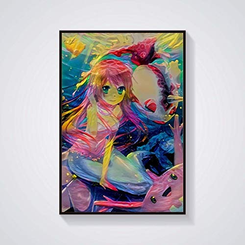 KWzEQ Imprimir en Lienzo Póster de Personajes de Anime y decoración de Pared para Sala de estar70x90cmPintura sin Marco