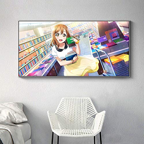 KWzEQ Póster de Anime Mural de niña decoración de Lienzo Moderna impresión de Arte decoración de habitación de niña en casa,30X60cm,Pintura sin Marco