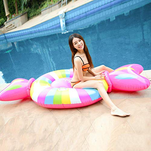 Kyman Protección del Medio Ambiente Flotante Inflable Fila Nuevo Caramelo Grande Flotante Fila Agua Inflable Cama de Hijos Adultos