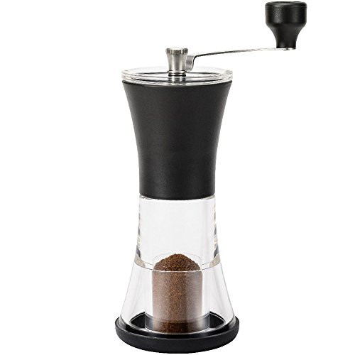 KYOCERA CM-40, café, Molinillo de cerámica, Tapa Ajustable Gruesa a Fina, extraíble, fácil de llenar y Limp Macina regolabile per caffè, Negro, 8.2x16x21.9 cm