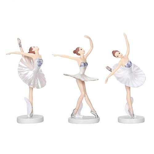 La Bailarina Del Baile Estatua De Escritorio Del Ornamento De La Bailarina Figura Plástico Chica Crafts Figurines Para La Decoración Casera La Muchacha Del Ballet De La Decoración 3pcs / Set (rosa)