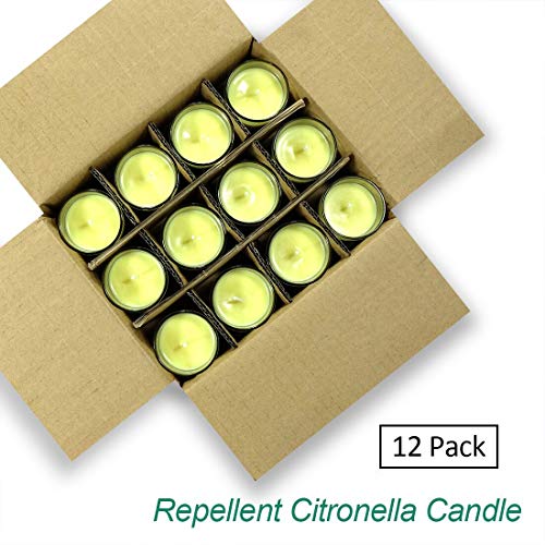 LA BELLEFÉE 12 x Velas de citronela 100% Cera de Soja en Frasco Citronella Candles de Vidrio Repelente de Insectos con Mosca Ideal para el hogar, la Cocina, el Aire Libre, el Regalo