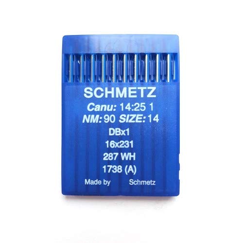 La Canilla ® - 10 Agujas para Máquina de Coser Industrial Schmetz DBx1 1738(A) 16x231 Grosor 90/14 Pistón Redondo