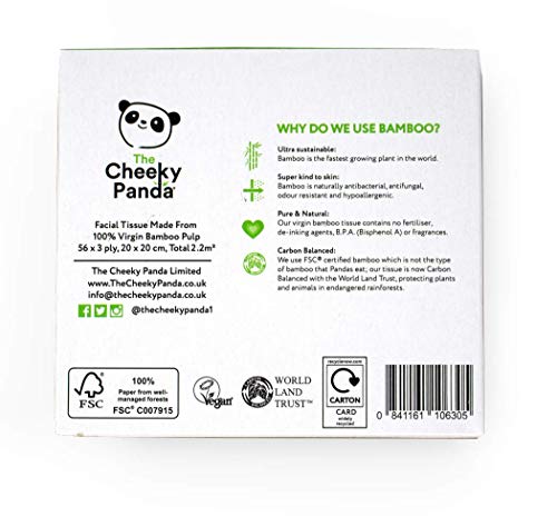 La Cheeky Panda 100% bambú tejido facial, pack de 12, total 672 tejidos