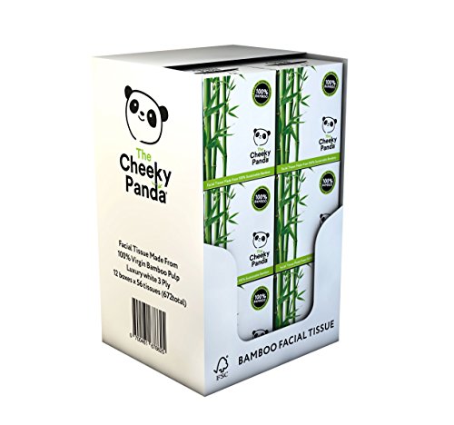 La Cheeky Panda 100% bambú tejido facial, pack de 12, total 672 tejidos