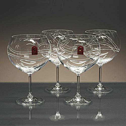 la galaica | Juego 4 Copas de Cristal para Gin&Tonic - talladas a Mano - Colección Gin&Tonic.