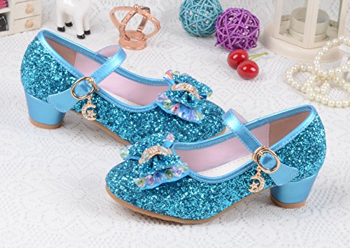 La Vogue Zapatos Zapatilla con Lentejuela Para Niña Princesa Fiesta Azul 30/Longitud Interior 19.5CM