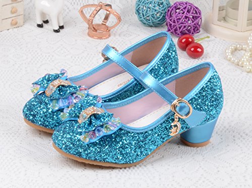 La Vogue Zapatos Zapatilla con Lentejuela Para Niña Princesa Fiesta Azul 30/Longitud Interior 19.5CM