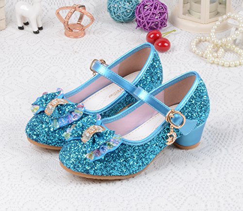 La Vogue Zapatos Zapatilla con Lentejuela Para Niña Princesa Fiesta Azul 30/Longitud Interior 19.5CM