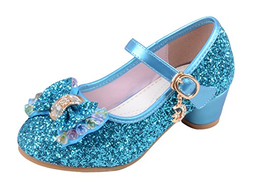 La Vogue Zapatos Zapatilla con Lentejuela Para Niña Princesa Fiesta Azul 30/Longitud Interior 19.5CM