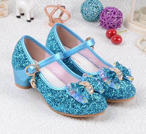 La Vogue Zapatos Zapatilla con Lentejuela Para Niña Princesa Fiesta Azul 30/Longitud Interior 19.5CM