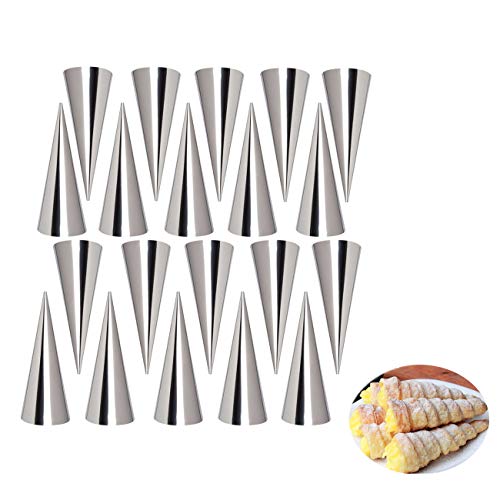 LaceDaisy 20pzs DIY Tubos de Croissants al Horno en Espiral de Acero Inoxidable Rollo de Pastel de Cuerno Molde de Torta Utensilios para Hornear Moldes Cónicos de Cono Croissant de Pastelería Danesa#1