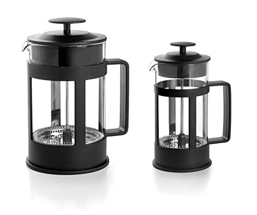 LACOR 62183 Cafetera Francesa Black, 3 tazas, 0'35 litros, Acero 18/10