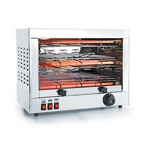 Lacor 69173 Tostador Eléctrico Horizontal Parrilla Doble, Gris, 3600 W