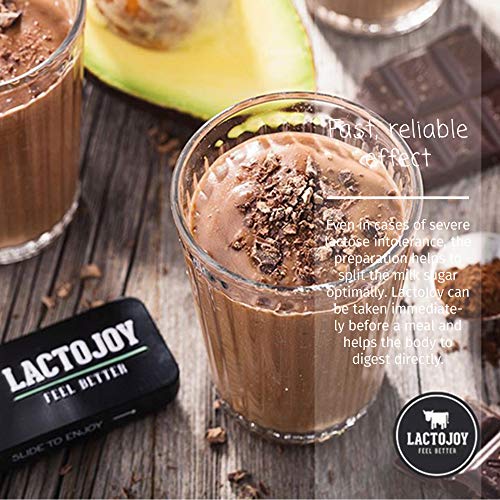 LactoJoy Pastillas de Lactasa 14.500 FCC I Tratamiento de Comprimidos para Intolerancia a la Lactosa I Digestión de la Leche, Queso I Capsulas de Enzimas Digestivas I Vegano I 2 x 80 Caps