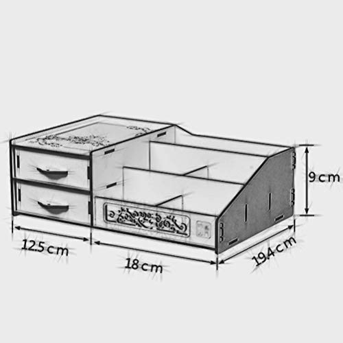 LALAWO Caja de Almacenamiento Caja de Almacenamiento cosmética: Material Importado de Tablero de ozono, cajón a Prueba de Polvo Retro Chino Tipo Caja de Almacenamiento de Gran Capacidad, balcón, Sal