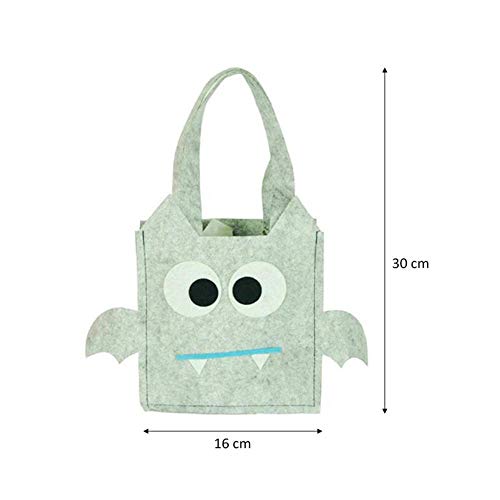 LALLing 4Pcs Bolso de Halloween Bolsa de Dulces de Dibujos Animados Bolsa de Tela no Tejida Bolsas de Truco o Trato para Fiesta de Halloween Fiesta Niños