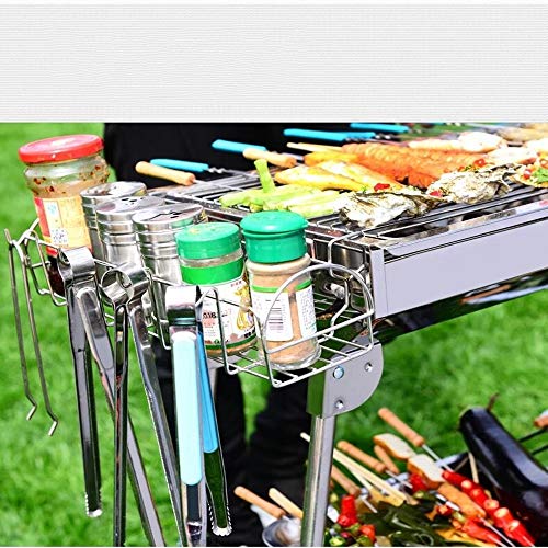 LaMei Yang Yakitori Grill Herramientas de Barbacoa Ligeras Portátiles Campana de Picnic de Acero Inoxidable Plegable Campamento Senderismo Picnics Sailing Mochila Fiesta