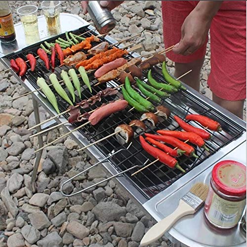 LaMei Yang Yakitori Grill Herramientas de Barbacoa Ligeras Portátiles Campana de Picnic de Acero Inoxidable Plegable Campamento Senderismo Picnics Sailing Mochila Fiesta