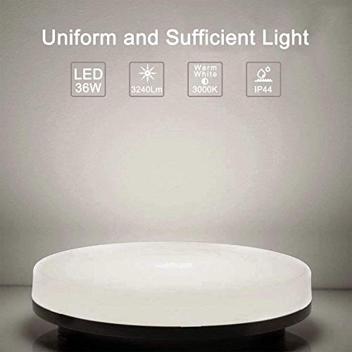 Lámpara de Techo LED 36W Ketom Blanco Frío 6500K Plafón de Techo Redonda Equivalente a la lámpara de 120W, Ultra Delgado IP44 Moderna Downlight Para Dormitorio Baño Küche Cocina Pasillo Comedor