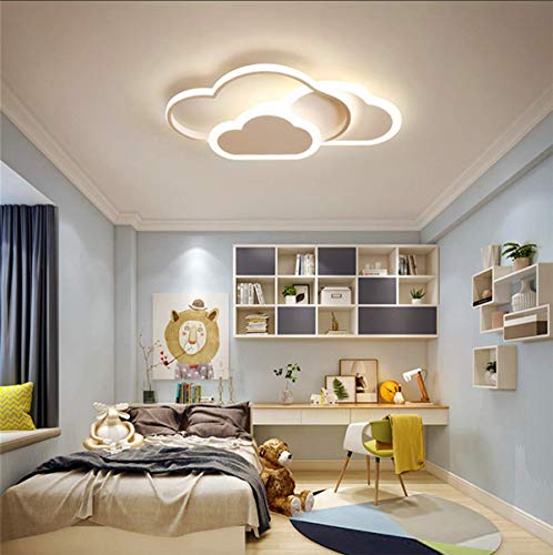 Lámpara de techo LED en forma de nube Lámpara de habitación para chicas Lámpara muy popular entre los niños Lámpara de dormitorio (Luz cálida, Blanco (42 * 25CM)32W)