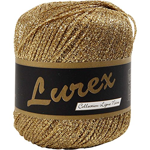 Lana con purpurina, L: 160 m, color dorado, 25 g