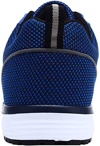 LARNMERN Zapatos de Seguridad Hombres LM30 S1 SRC Zapatillas de Trabajo con Punta de Acero Ultra Liviano Reflectivo Transpirable(43 EU,Azul Marino)