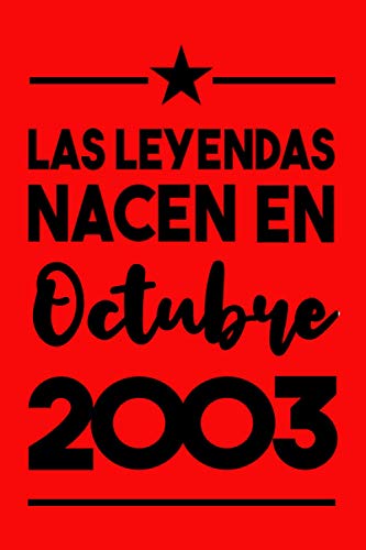 Las Leyendas Nacen En Octubre 2003: Regalo de cumpleaños de 17 años para mujeres cuaderno forrado cuaderno de cumpleaños regalo de cumpleaños para ... regalo de cumpleaños para niñas, tía, novia