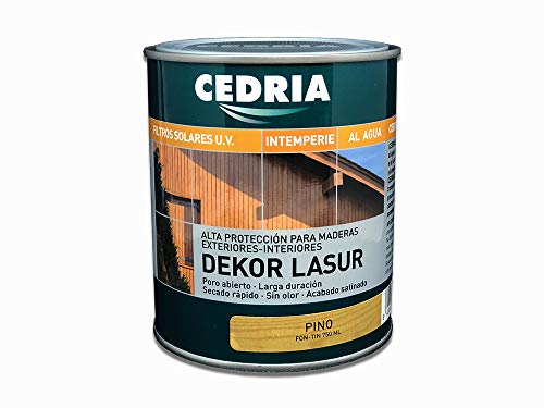 Lasur protector madera exterior al agua Cedria Dekor Lasur 750 ml (Pino)