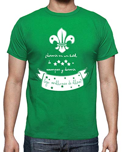 latostadora - Camiseta Millones de Estrellas para Hombre Verde Pradera XXL