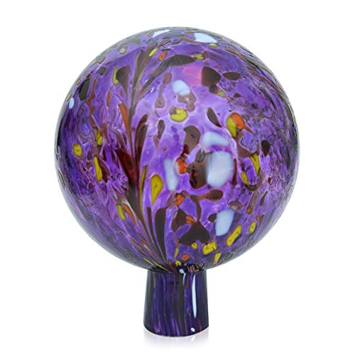 Lauschaer - Bola de cristal para jardín (granulado, 12 cm de diámetro, soplado artesanalmente a mano), color azul jacinto