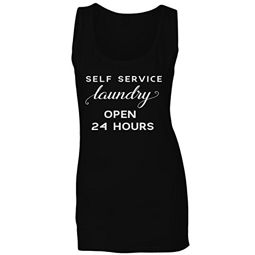 Lavandería De Autoservicio Abierta Las 24 Horas Camiseta sin Mangas Mujer n837ft