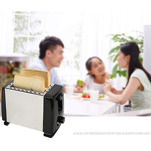 L.BAN Tostadora automática, tostadora con 2 Ranuras de Ancho Ancho para hasta 4 Discos, 6 peldaños de Seda con Rollo Caliente para Croissants, Bagels