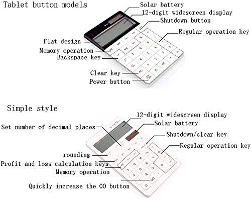 LCD calculadora solar Estudio Científico calculadoras de energía dual de la pantalla HD de 12 bits Pantalla LCD Protector de ojos de múltiples funciones ligero y cómodo de hielo calculadora de Product