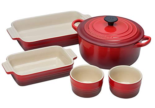 Le Creuset Bandeja rectangular, 24 x 32 cm, Para 6 porciones, Cerámica de gres, Cereza