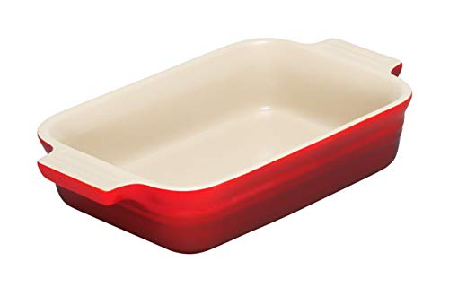 Le Creuset Bandeja rectangular, 24 x 32 cm, Para 6 porciones, Cerámica de gres, Cereza