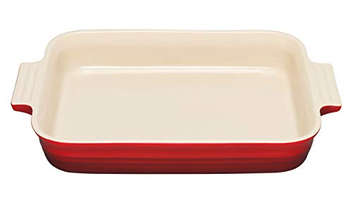 Le Creuset Bandeja rectangular, 24 x 32 cm, Para 6 porciones, Cerámica de gres, Cereza