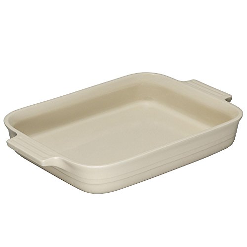 LE CREUSET Bandeja Rectangular, para 6 porciones, Cerámica de gres, Beige (Crema), 32 cm