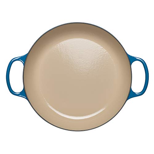 LE CREUSET Evolution Cacerola Baja Redonda, 2 L, para Todas Las Fuentes de Calor, Incl. inducción, Hierro Fundido, Azul Marseille, 26 cm