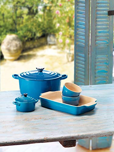 Le Creuset Mini cocotte, Redonda, 200 ml, 10 x 5 cm, Cerámica de gres, Azul Marseille