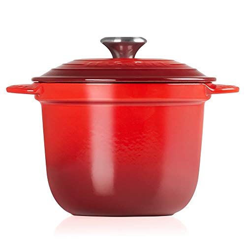 LE CREUSET Rice Pot with SS Knob & Stoneware Insert Arroz con Perilla gres, Hierro Fundido, Cerise