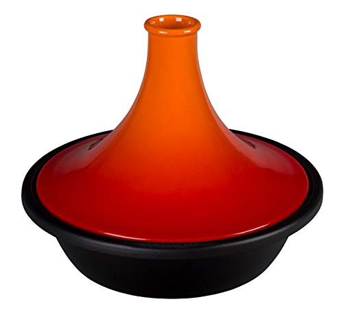 Le Creuset Tajine de hierro fundido, Redondo, diametro 31 cm, Apto para todas las fuentes de calor, incluso inducción y horno, Volcánico